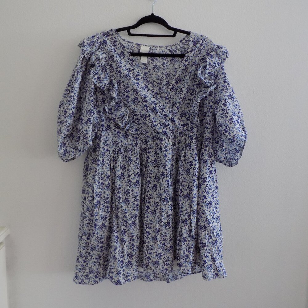 H&M Flowy Blue Floral Mini Dress